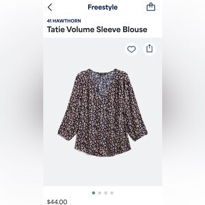 41 Hawthorn Tatie Volume Sleeve Blouse - Black and White